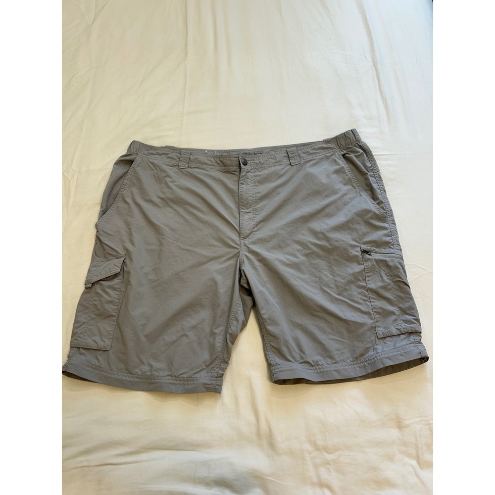 Columbia Silver Ridge Cargo Shorts Mens 48 Grey Omni-Shade Hiking Outdoor UPF